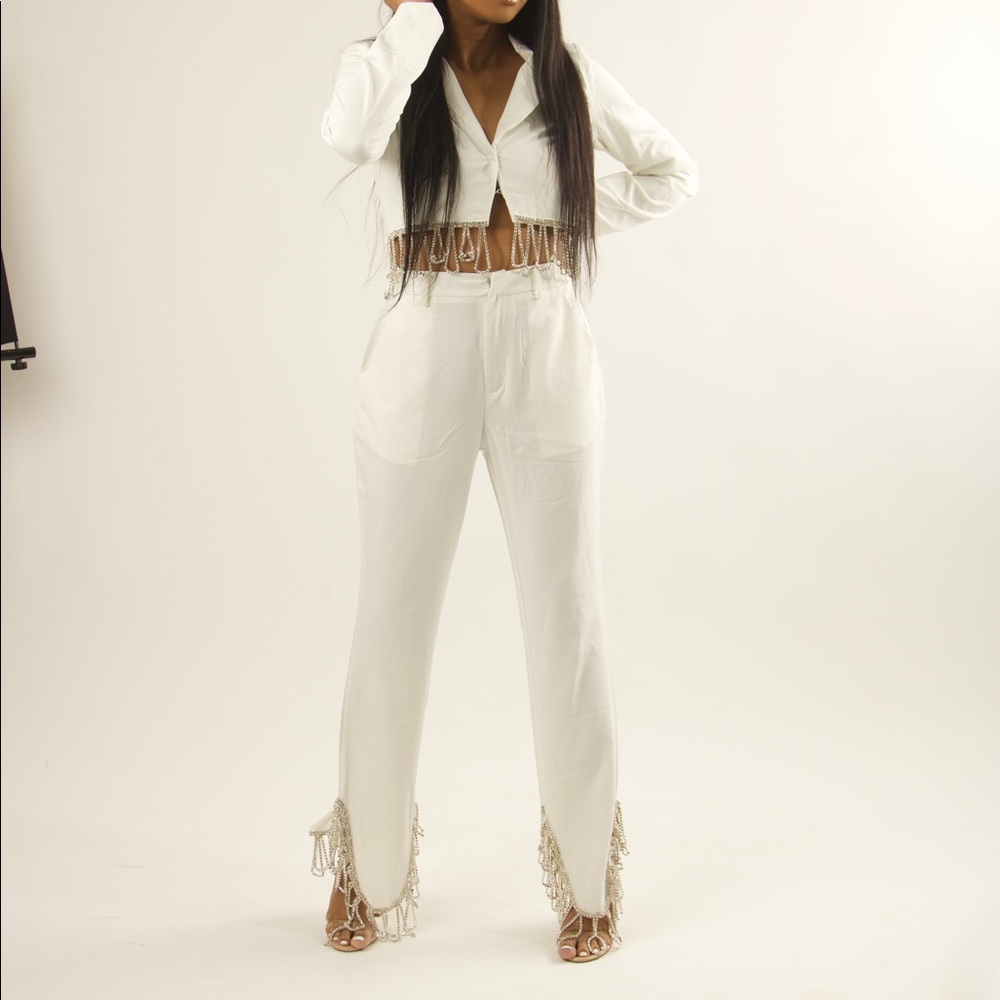 White Diamond Blazer Pantsuit